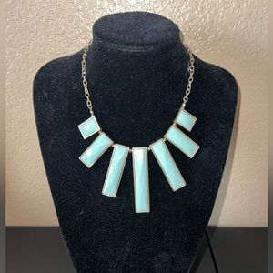 💎 Vintage Blue Stone Bar Collar Necklace